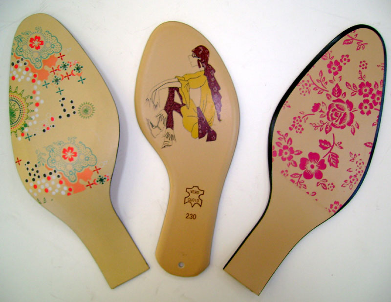 Printed leather sole