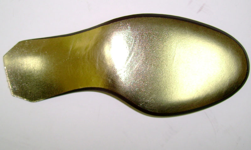 Italy leather sole covered with metal film