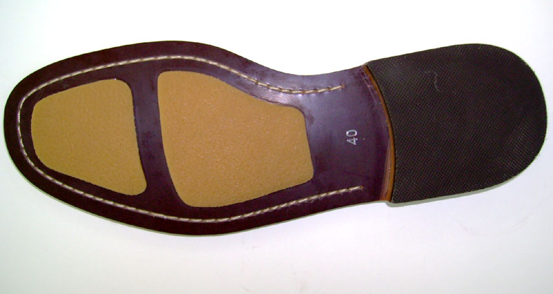 Injected Italy leather sole assembled with skin-layered heel