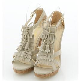 【美之岛】2012罗马时尚设计系带流苏粗跟鞋B1226 
