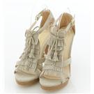 【美之岛】2012罗马时尚设计系带流苏粗跟鞋B1226 图片