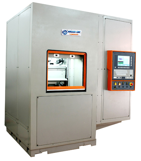 The HS-YP2 computer numerical control sample machine (roughing cut + truncates thin)