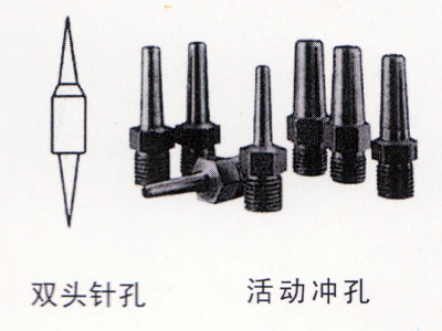 Double headed pinhole, active punch holes