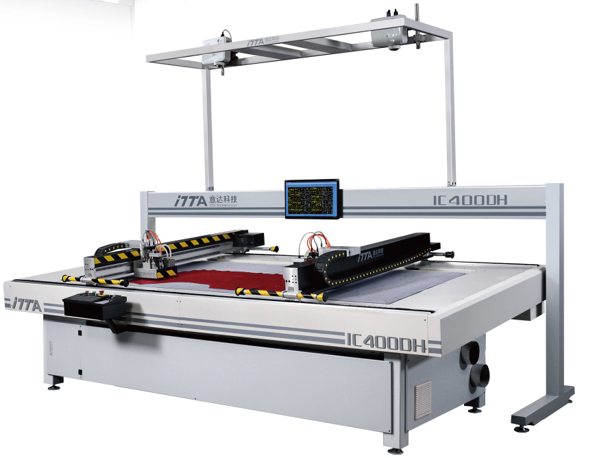 【意達(dá)科技】增加真皮切割量產(chǎn)，試試這臺(tái)：IC400DH 智能振動(dòng)刀皮革切割機(jī)（雙頭）
