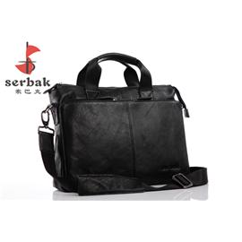 Serbak man’s briefcase bag/ business bag/ handbag/ fashion bag, black leather bag