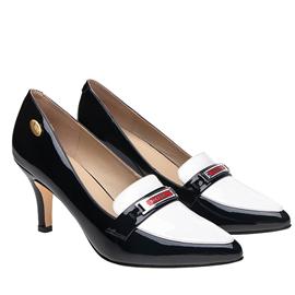 伯昇凤牌|BSF-18999|黄金logo|高跟女单鞋尖头女鞋|黑白色女鞋
