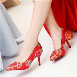 伯昇|婚礼鞋|BSF-18338|红色凤凰鞋