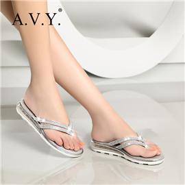 AVY 2016 new leather sandals and slippers female cushion