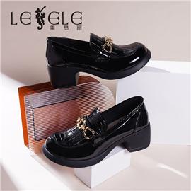 LESELE|莱思丽2022秋季新款时尚复古英伦风单鞋LC10506