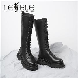 LESELE|莱思丽冬新款羊皮耐磨橡胶底时尚穿搭女士长筒靴LD6785