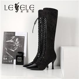 LESELE|莱思丽冬季新款高跟尖头显瘦过膝弹力长靴 LD7358