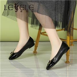 Commuter shoes leather round head single shoes women's flat heel | la7262