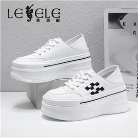 LESELE|莱思丽2022春季新款时尚简约厚底小白鞋 LA7763