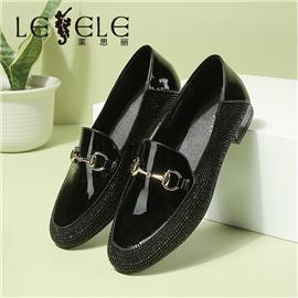 LESELE|Lefu shoes low heel comfortable British leather shoes women's single shoes|LA5446