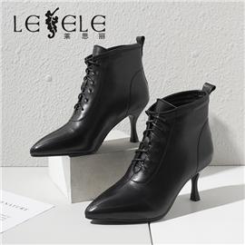 LESELE|莱思丽冬新款牛皮耐磨橡胶底女款靴LD6545