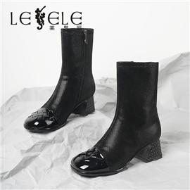 LESELE|莱思丽冬季新款真皮瘦瘦靴中跟袜靴 LD7678图片