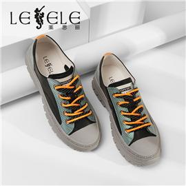 LESELE|Thick sole casual board shoes cow leather single shoes flat sole | la6849