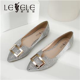 LESELE|Metal square button Sequin party all in one shoe|LA6546