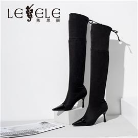 LESELE|莱思丽冬季新款高跟尖头显瘦过膝弹力长靴 LD7359