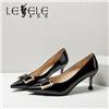 LESELE|莱思丽2022春季新款优雅复古漆皮橡胶高跟鞋LA6568图片