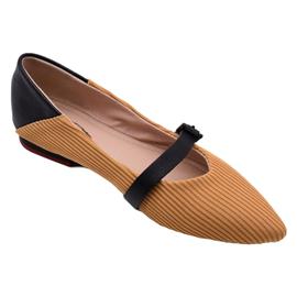 戴斯威袋鼠软鞋|408032黑黄色飞织跟鞋