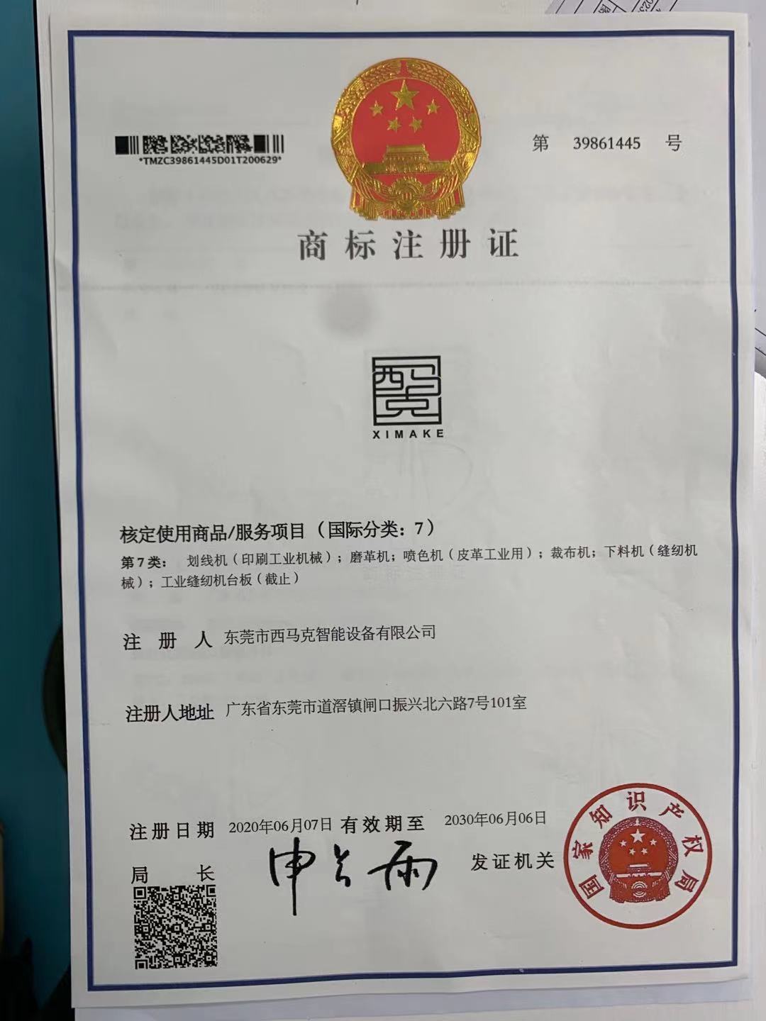 trademark registration certificate