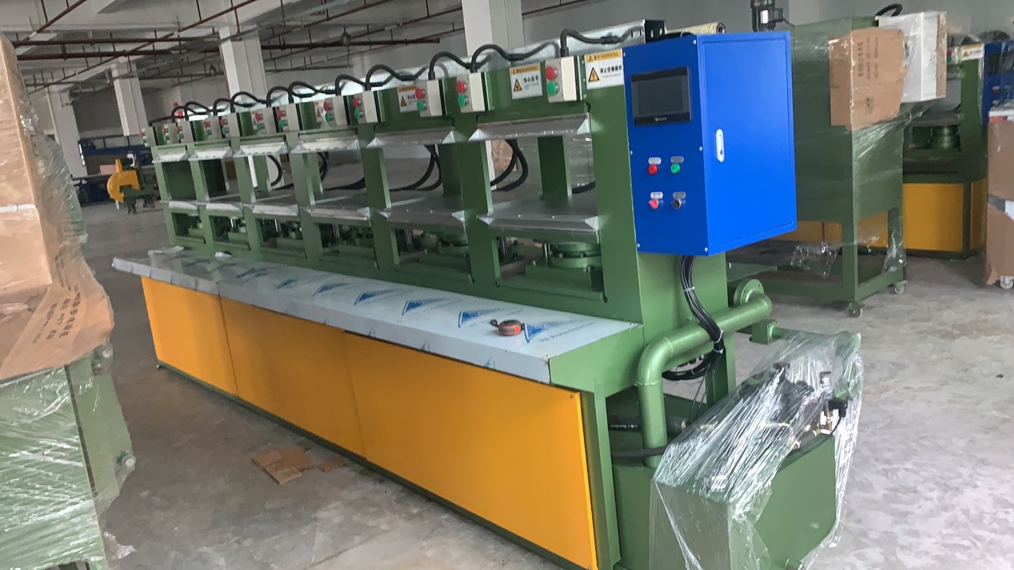 Six station EVA double die cold press forming machine