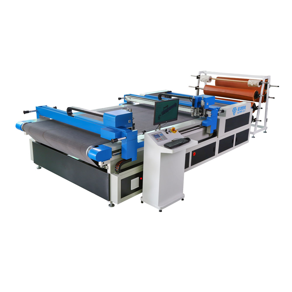 Double beam leather cutting machine