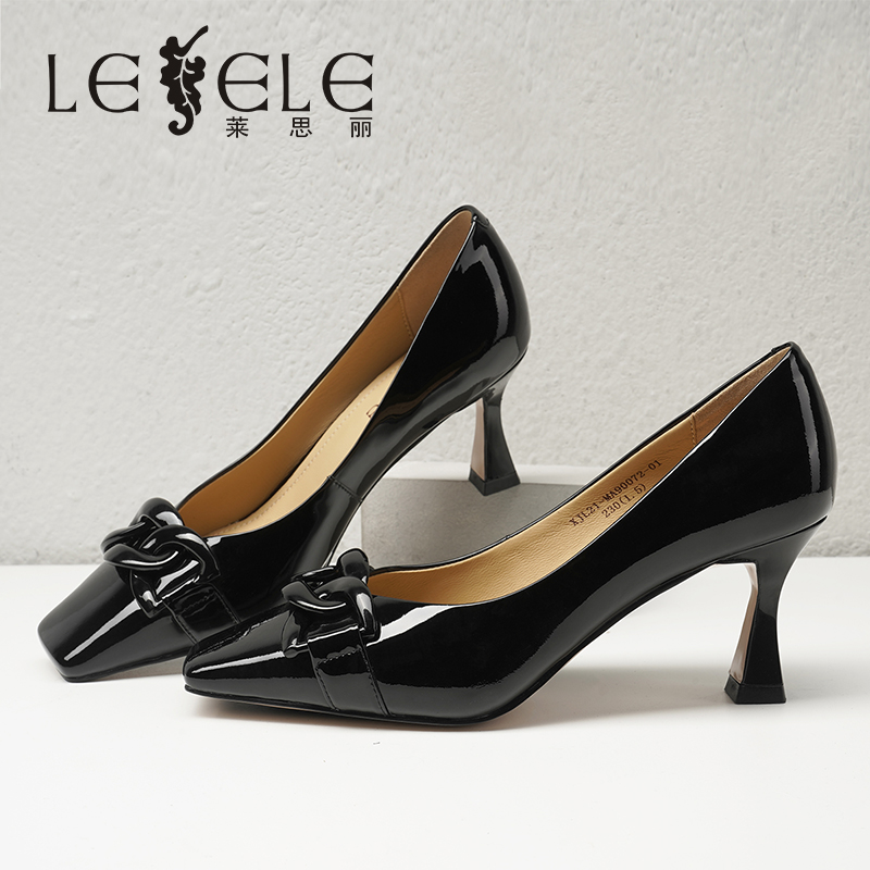 LESELE|萊思麗2021秋季新款時尚百搭牛皮橡膠底時裝鞋MA90072