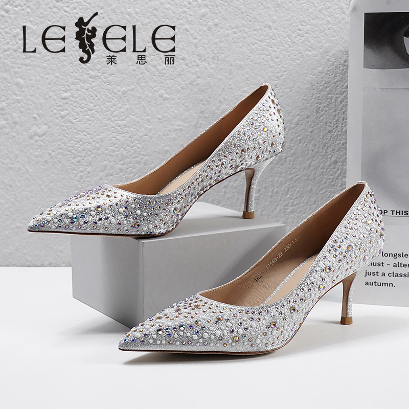 LESELE|萊思麗2022春季新款優雅時尚百搭進口超纖高跟鞋LA7148