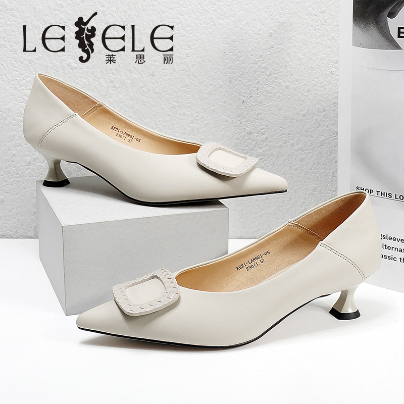 LESELE|莱思丽2021秋季新款英伦经典羊皮橡胶底时装鞋LC8961