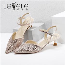 LESELE|莱思丽2022夏季新款尖头沙丁布时尚女凉鞋 LE7216