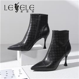 LESELE|莱思丽冬季新款真皮性感尖头细跟踝靴 LD7990