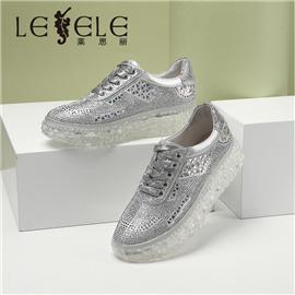 LESELE|Sports shoes, cloth pattern, sheep thick soled casual shoes, small white shoes, la7409