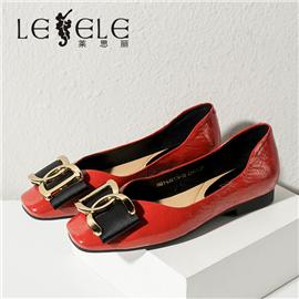 LESELE|莱思丽2021春季新款复古英伦风牛皮橡胶底女士时装鞋LA6174