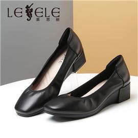 LESELE|Soft sole, thick heel, soft sole, soft leather, middle heel and small leather shoes (la5944)