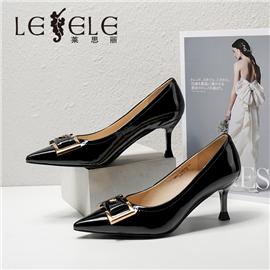 LESELE|莱思丽2021春季新款优雅复古漆皮橡胶高跟鞋LA6568