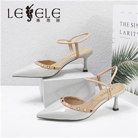 LESELE|莱思丽2021夏季新款尖头牛皮时尚女凉鞋 LE6944