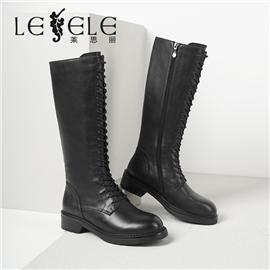 LESELE|莱思丽冬季新款时尚百搭长筒靴 英伦风机车女长靴LD5479