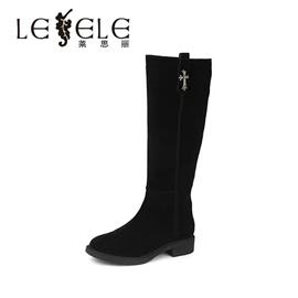 LESELE|Round head thick heel warm Plush boots women's ld4096