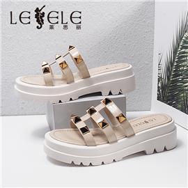 LESELE|莱思丽2022夏季新款时尚羊皮铆钉罗马鞋 LB7626