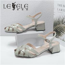 LESELE|萊思麗2022夏季新款時尚镂空魚嘴真皮女涼鞋 LB6970