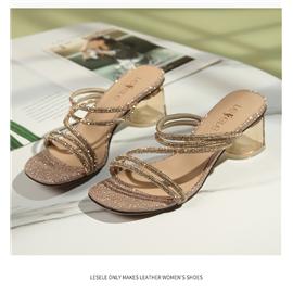 LESELE|Summer shopping mall with transparent shaped thick heels | MB9278