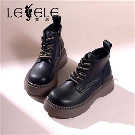 LESELE|萊思麗2022冬季新款時尚潮流百搭系帶厚底短靴LD10461