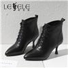 LESELE|萊思麗冬新款牛皮耐磨橡膠底女款靴LD6545