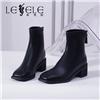 LESELE|萊思麗2022冬新款時尚優雅舒适短筒粗跟女靴LD10429