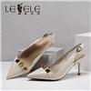 LESELE|萊思麗2022夏季新款複古英倫尖頭女式涼鞋 LE7804