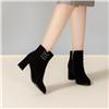 LESELE|suede boots with round head and thick heels LD5219 