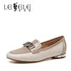 LESELE|Metal loafer shoes with English round toe shoes (la7443)