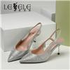 LESELE|European and American style sandals with thin heels from Baotou | me7429